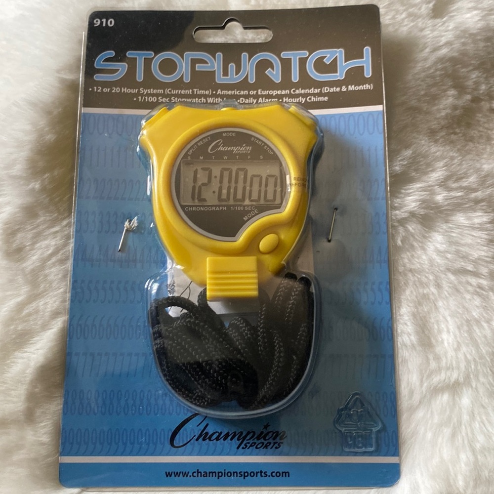 10/$15 💰Champion Sports Stopwatch 12 or 24 hr. 1/100 sec.w/lapDaily alarm. NWT